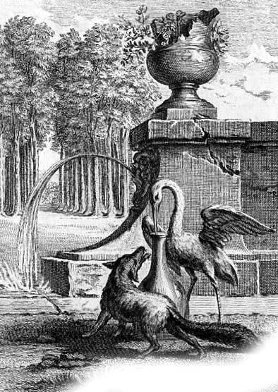 Лисица и аист