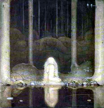 Лось Скакун Длинные Ноги и принцесса Былинка (сказка) А Принцесса Былинка все еще сидит на кочке и вглядывается в глубь озера