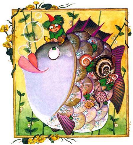 Маленький водяной (сказка) Маленький водяной под водой верхом на рыбе