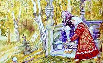 скатился у старушки с колен клубок