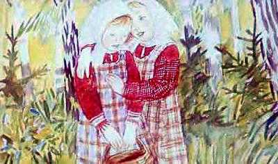 Машенька обняла сестрёнку