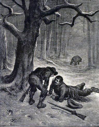 Медведь и два охотника (басня) Медведь и два охотника