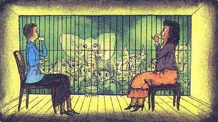 Мэри Поппинс с Вишнёвой улицы (сказка-повесть) клетка с животными пьют чай