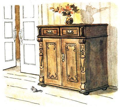 Мышь (рассказ) Вдруг из-под комода выставилась мордочка, хорошенькая, серенькая, с чёрными глазками, с ушками-торчушками