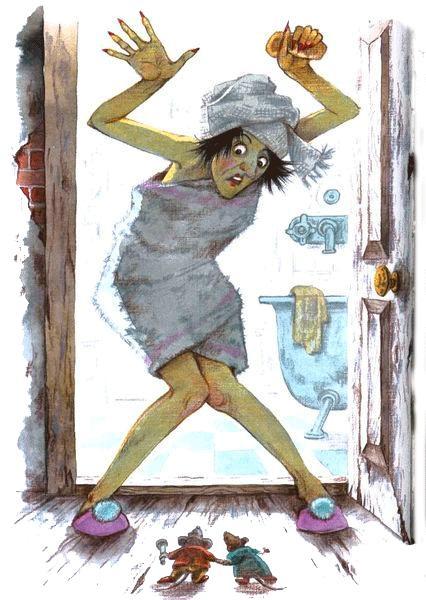 испугалась мышей