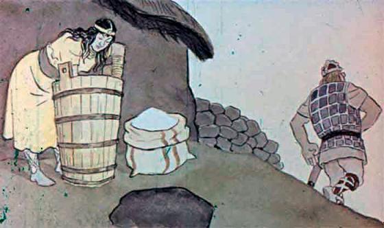 Мудрая Унах у кадушки