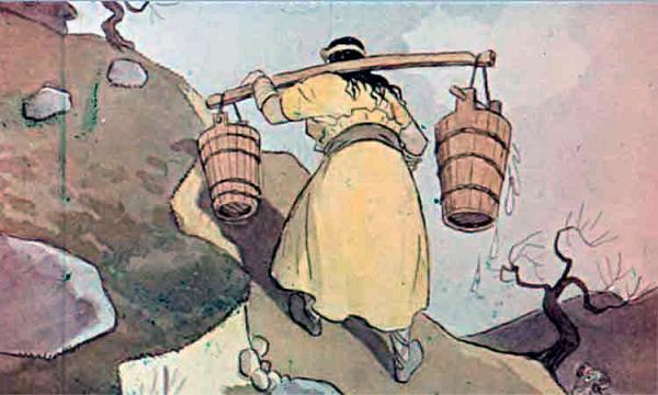 Мудрая Унах несет воду