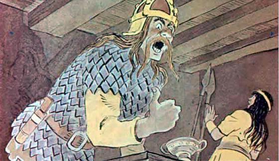 Мудрая Унах и Кухулин злится