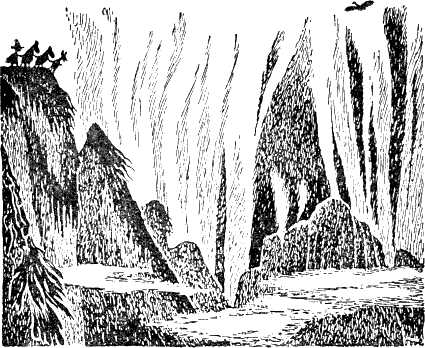 Муми-тролль Снусмумрик фрёкен Снорк и Снифф у обрыва