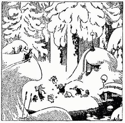 Муми-тролль и волшебная зима (сказка-повесть) заснеженый лес