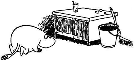 Муми-тролль и волшебная зима (сказка-повесть) Муми-тролль заглядывает под тумбочку