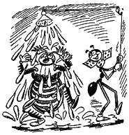 муравей Ферда и жук под душем