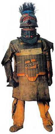 Индейцы тлинкиты издавна населяли юго-восточное побережье Аляски. В Музее антропологии и этнографии можно увидеть полное боевое снаряжение воина-тлинкита 1-й половины XIX в.