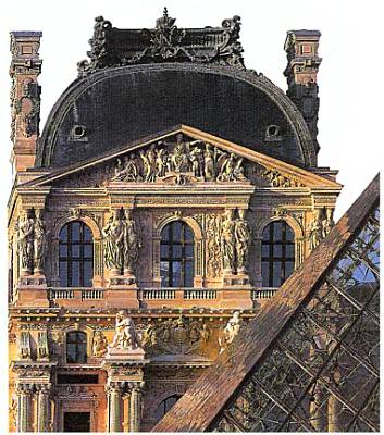 За пирамидой — одно из крыльев Лувра. В честь выдающегося собирателя произведений искусства оно называется крылом Ришелье.