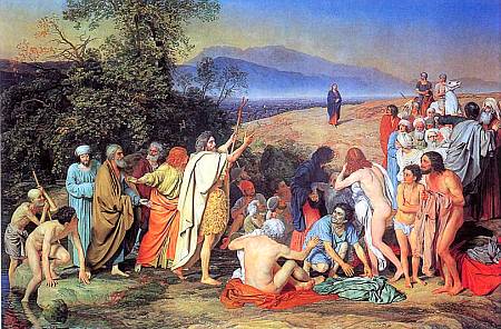 «Явление Христа народу» (размеры полотна почти 7,5 х 5,5 м) Александр Иванов начал писать в 1837 г. и работал над картиной 20 лет.