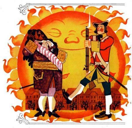 Находчивый солдат с ружьем и штыком