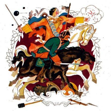 Находчивый солдат: Двое молодцов и солдатского ранца (былина) Пётр Великий и  солдат верхом на войне