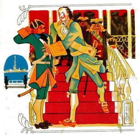 Находчивый солдат: Про солдата и Петра Первого Петр Первый награждает солдата