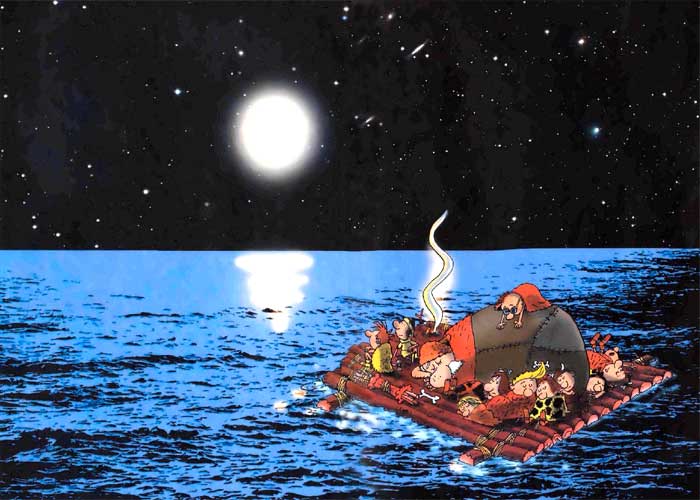 Неандертальцы на плоту