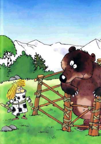 Неандертальский мальчик в доспехах и медведь