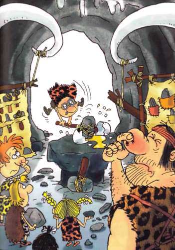 Неандертальский мальчик в школе и дома Неандертальцы в перещре разбили яйцо