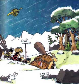 Неандертальский мальчик в школе и дома Неандертальцы идут по снегу