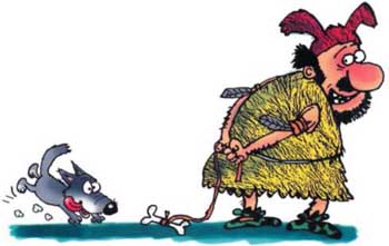 Неандертальский мальчик в школе и дома Неандерталец и собака