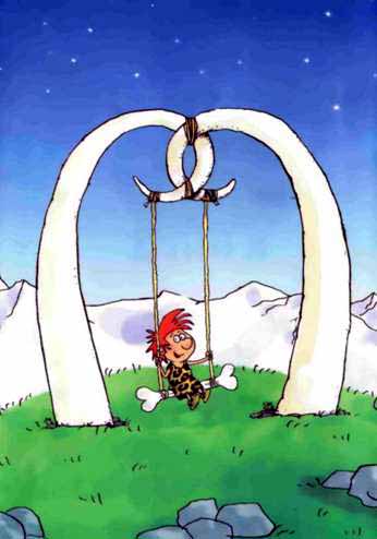 Неандертальский мальчик в школе и дома Неандертальский мальчик на качеле