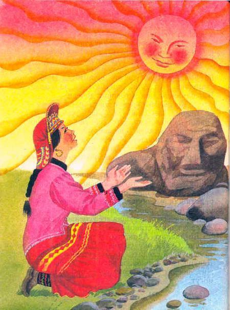 девушка и солнце