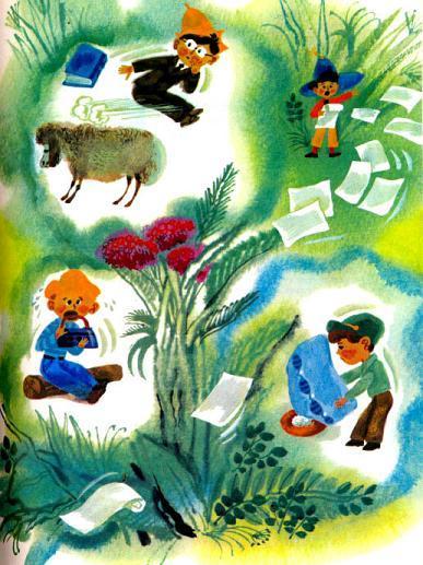 Приключения Незнайки и его друзей (роман-сказка) Незнайка читает свои стихи друзьям