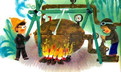 Винтик и Шпунтик разогревают воздух для воздушного шара