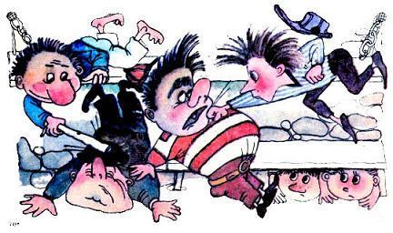 Незнайка на Луне (роман-сказка) драка в камере Козлик, Вихор