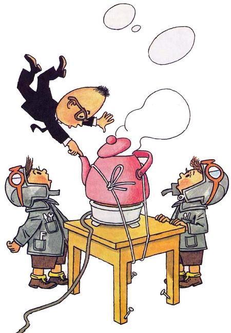 Незнайка на Луне (роман-сказка) Винтик и Шпунтик с чайником и Знайка взлетел