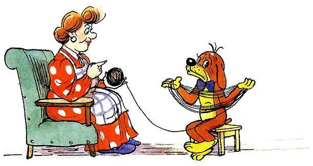 Новые приключения Пифа (сказка) Пиф помогает тёте Агнете с пряжей