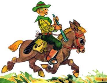 Тим О'Келли верхом на механическом муле