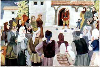 Созвал Охотник Харибу односельчан: все от мала до велика пришли к его дому.