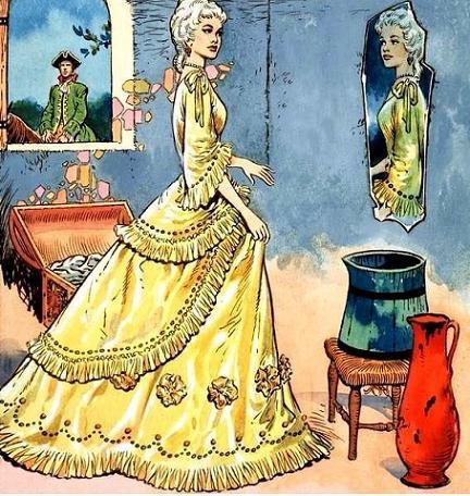 принцесса любуется собой в зеркале