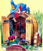 гном показывает лягушачему королю содержимое фургона