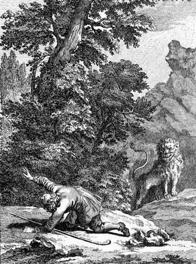 Пастух и лев (басня) Пастух и лев