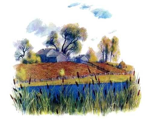 деревня и речка