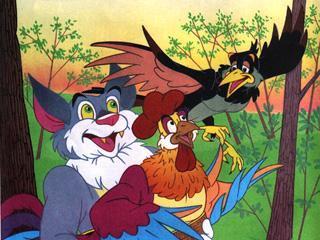 Петушок - золотой гребешок (сказка) Взяли они петушка, посадили в лукошко и принесли домой.