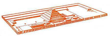 Пирамиды Рисунок-реконструкция священного пространства вокруг Ступенчатой пирамиды Джосера