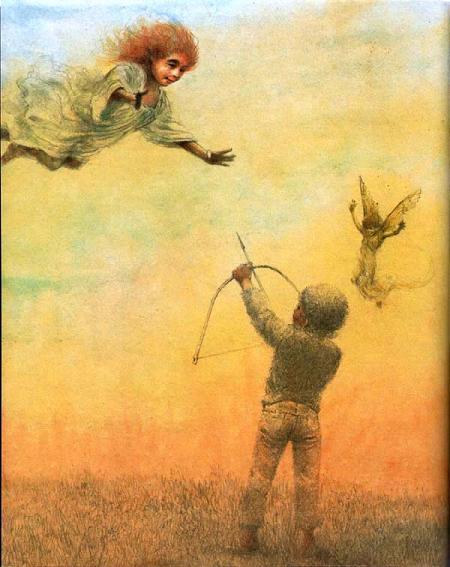 Питер Пэн и Венди стрельба из лука