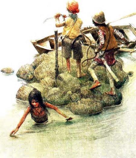 Питер Пэн и Венди (повесть) дети на рифе