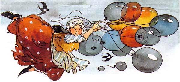 Питер Пэн в Кенсингтонском Саду (повесть) женщина улетает на шариках