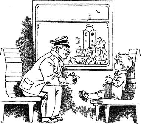 Мальчик Гонзик и железнодорожник