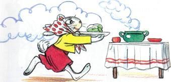 зайчиха обед торопится горячее ужин стол за стол