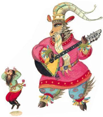 Потешные прогулки по Москве козел играет на балалайке