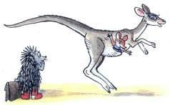 Сказка: Прыгающий домик (иллюстрации: Сутеев В.) кенгуру и ежик