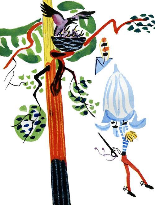 Бибигон выпрыгнул с гнезда на парашюте-цветке